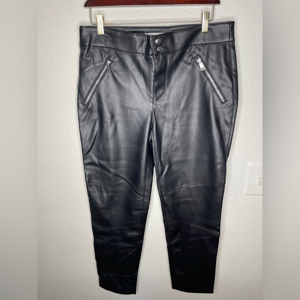 Zara The Biker Moto Faux Leather Pants Women's Size 8
